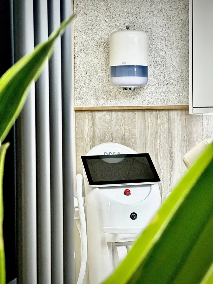 Detail of the clinic’s warm interior finishes